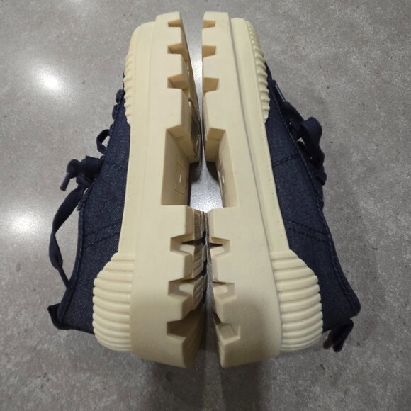 JOE FRESH Women's Denim Platform Sneakers w/Cream Lug Sole - Navy/Cream - Sze 8M - Picture 3 of 13